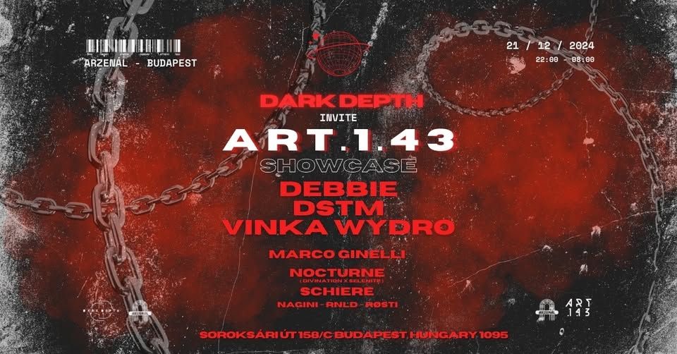 Dark Depth invites: ART1.43 PART ll. w/ VINKA WYDRO (FR), DEBBIE (IT), DSTM (IT)