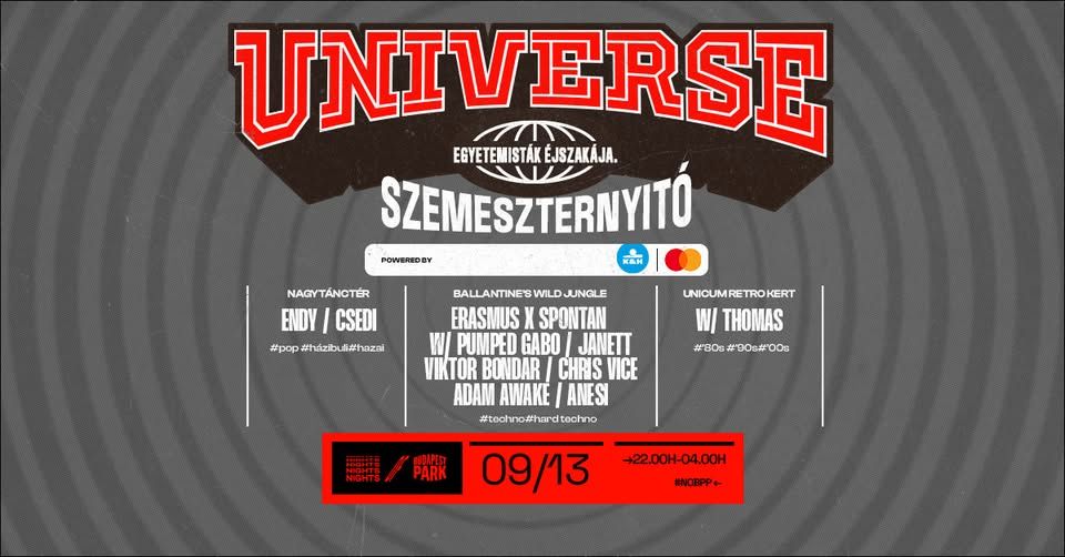 Universe Szemeszternyitó - powered by K&H & Mastercard ☾ Nights of Budapest Park